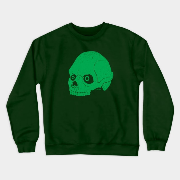 Distressed Emerald Green Skull Logo Crewneck Sweatshirt by RYSHU 